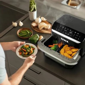 Friteuză cu aer cald dublă digitală multifuncțională TESLA Electronics AirCook 10 l 2400W/230V