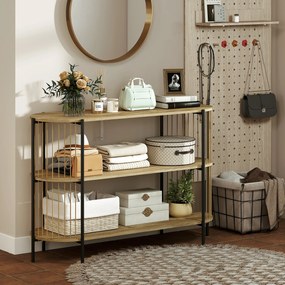 HOMCOM Blat de Consolă cu Coardă de Hârtie Împletită Manual Cadru de Oțel Stil Bohemian 124x43,5x80 cm Natural | Aosom Romania