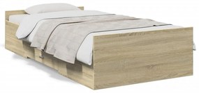 Cadru de pat cu sertare stejar sonoma 75x190 cm lemn prelucrat