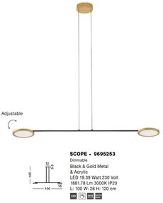 Lustra moderna dimabila cu 2 spoturi LED directionabile SCOPE