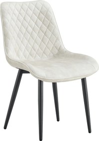 Scaun ZAINA TIP 1, crem/negru, stofa catifelata/metal, 50x64x84 cm