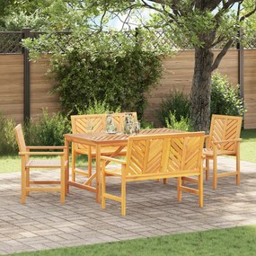 vidaXL Set de masă pentru grădină 5 pcs Maro 150 x 90 x 74 cm