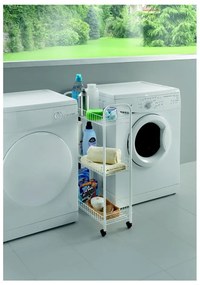 Cărucior mobil cu 3 rafturi pentru baie Metaltex Laundry, 23 x 84 cm