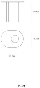 Masă auxiliară în decor de frasin 60x45 cm Nori - Teulat