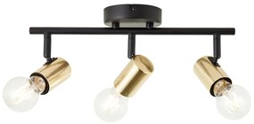 Brilliant - Plafonieră cu 3 spoturi KERRY 3xE27/40W/230V negru/alamă