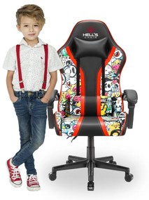 Scaun gaming pentru copii HC - 1005 HERO Graffiti culoare deschisă