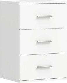 HOMCOM Noptieră pentru Dormitor cu 3 Sertare, Stil Modern din Lemn, Măsuță pentru Canapea, Sufragerie, Living și Dormitor, 40x35x60 cm, Alb | Aosom Romania