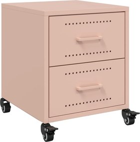 vidaXL Noptieră, roz, 36x39x43,5 cm, oțel