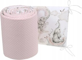 ShopJK PRPTECȚIE PEREȚI PENTRU PĂTUȚ 180 CM ELEFANT ROZ