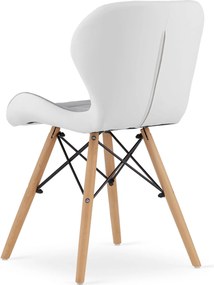 Scaun gri-alb LAGO din piele ecologica