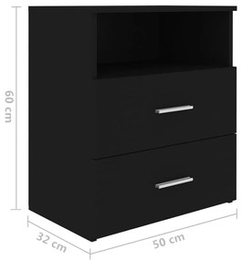 Noptiere, 2 buc., negru, 50x32x60 cm 2, Negru
