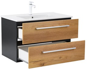 Dulap inferior Vario Clam 80 cu lavoar antracit-stejar