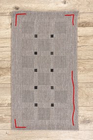 Covor sisal Floorlux 20079 Pătrat argintiu si negru - SECUNDAR-COTATI PRODUSUL