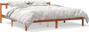 vidaXL Cadru de pat fără saltea, maro ceruit 200x200 cm lemn masiv pin