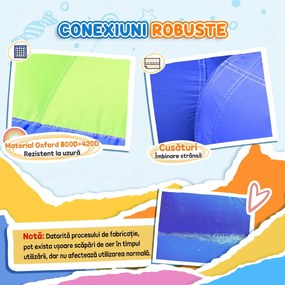Outsunny 4 in 1 pentru copii Tobogan de apa Bounce House tobogan, trambulina, piscina, pentru copii de 3-8 ani