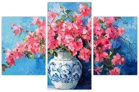 Tablou - Vază cu flori roz (90x60 cm)