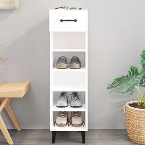Pantofar, alb, 30x35x105 cm, lemn compozit Alb, 1