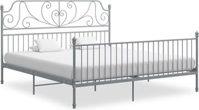 vidaXL Cadru de pat, gri, 180x200 cm, metal