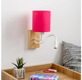 Lampă LED de perete Brilagi NUBILA WOOD 1xE27/25W/230V + LED/3W stejar/roz