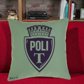 Perna Personalizata Poli Timisoara Fotbal, 40x40 cm, Verde, Husa Detasabila, Perna Inclusa, BEKZ®
