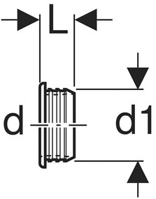 Mufă, Geberit, pentru lavoare și bideuri, d 40 mm/ d1 46 mm