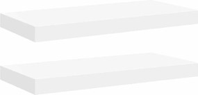vidaXL Rafturi de perete suspendate, 2 buc., alb, 50x23x3,8 cm, MDF
