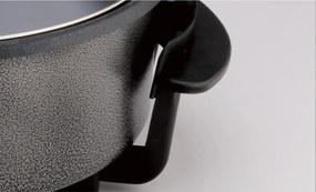 Tigaie electrica pentru pizza Rosberg R51010B, 1500W, 32 cm, Termostat, Acoperire antiaderenta, Gri