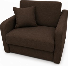 Fotoliu SAMY extensibil, cu lada de depozitare, stofa maro , cadru metalic, 103x100x92 Stofa, Maro