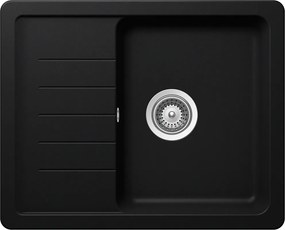 Chiuveta bucatarie Schock Toledo D-100XS Cristadur Puro 620 x 500 mm, granit, reversibila, montare pe blat, negru intens