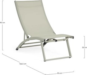 Șezlong de grădină taupe din metal Taylor – Bizzotto