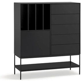 Dulap negru 120x140x45 cm Platt – Teulat