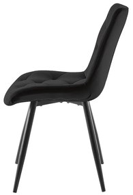Scaun de bucaterie Ralph Velvet, negru