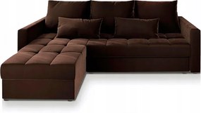 Canapea coltar extensibil ZENOVA 220 x 140 cm, reversibila - maro