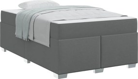 vidaXL Cadru de pat cu saltea Gri închis 120 x 200 cm țesătură