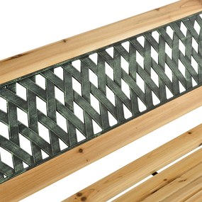 Bancã de grãdinã "Pisa" pentru 2 persoane, cu elemente metalice din lemn lãcuit
