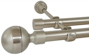 Galerie dubla fara inele JAMES 19 mm CROM MAT (Alege marime: 180 cm)