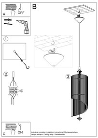 Lustră pe cablu ALEXIA 1xE27/60W/230V