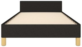 Cadru de pat cu tablie, negru, 90x200 cm, textil Negru, 90 x 200 cm, Cu blocuri patrate
