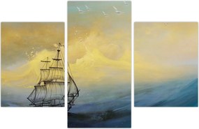 Tablou - Pictură barcă pe mare (90x60 cm)