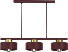 Lustră cu cablu MARTI 3xE27/15W/230V bordo/auriu