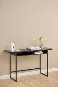 Masă consolă neagră cu aspect de lemn de frasin 40x140 cm Darlington – Actona