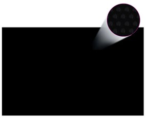 Folie de piscina solara, negru, 8x5 m, PE, dreptunghiular, plutitor 1, Negru, 800 x 500 cm