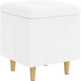 vidaXL Ottomană de depozitare Alb 40 x 40 x 45 cm Piele artificială