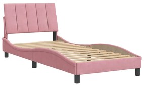 3207818 vidaXL Cadru de pat cu tăblie, roz, 80x200 cm, catifea