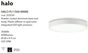 Plafoniera design modern LED HALO PL1 D60 4000K 223230