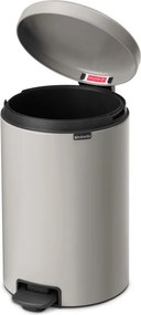 Coș de gunoi cu pedală Brabantia NewIcon 1010441, 20 l, închidere lentă, bază antiderapantă, gri deschis
