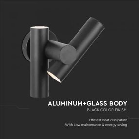 LED Aplica de perete exterior 2xLED/3W/230V 4000K IP44 negru