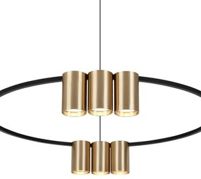 Lustră pe cablu GENESIS 10xGU10/8W/230V auriu