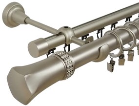 Galerie dubla pluton , teava neteda si profil,grosime 25 si 19mm, crom mat (Alege marime: 160 cm)