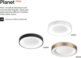 Plafoniera LED design circular PLANET PL D50 OTTONE